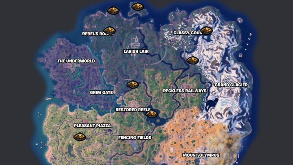 Fortnite Campfire locations in Chapter 5 Season 2