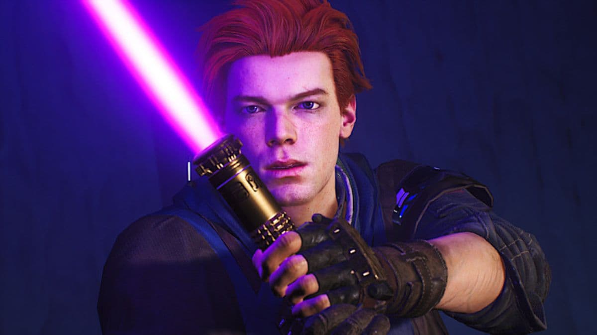 Cal Kestis with purple lightsaber in Star Wars Jedi: Survivor