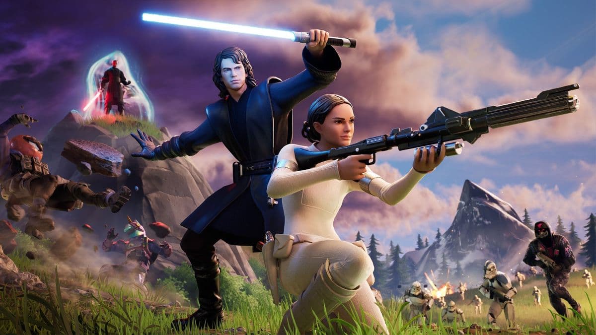 Anakin Skywalkers holding Lightsaber in Fortnite
