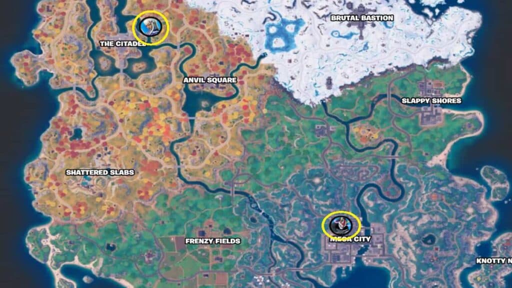 Fortnite map image for NPC locations