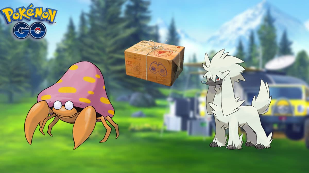 Parasect and Furfrou in a Pokemon Go Research background