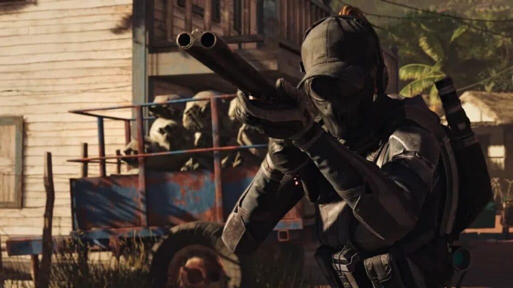xdefiant ghost recon faction character Gorgon holding a shotgun