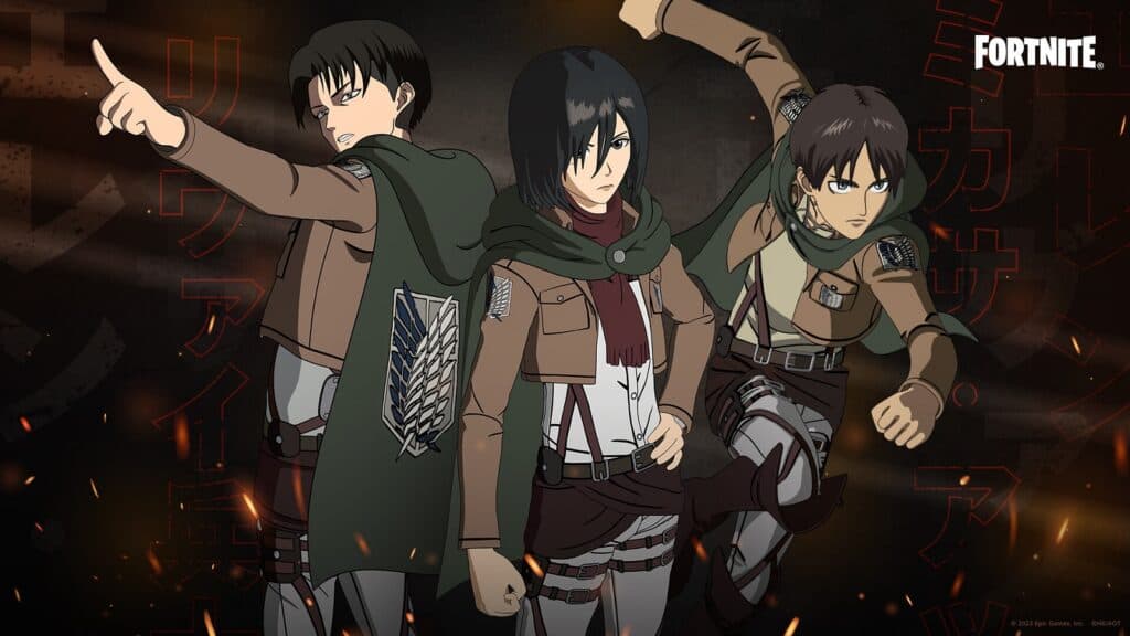 Fortnite Levi and Mikasa outfits