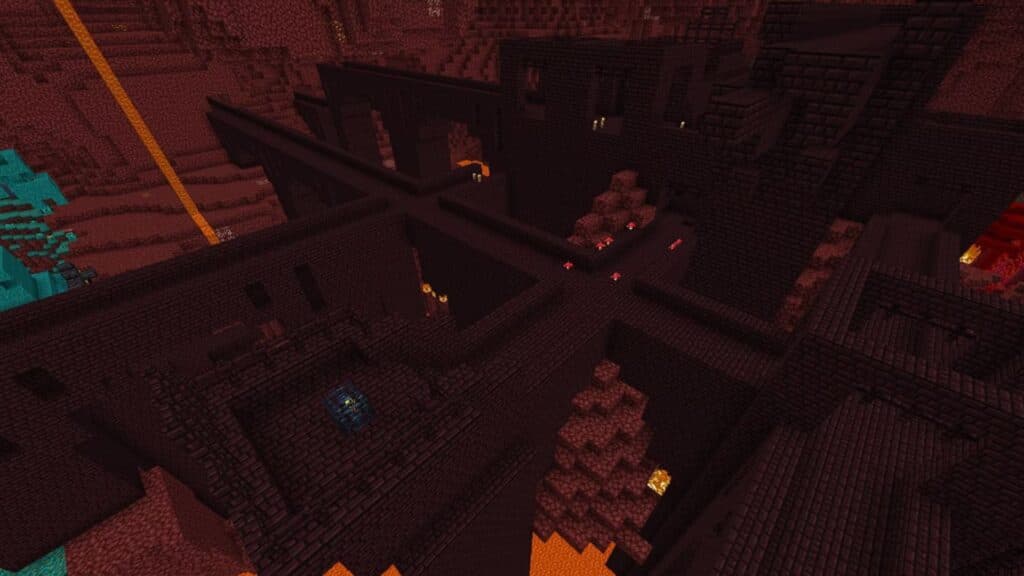 A Nether Fortress in Minecraft
