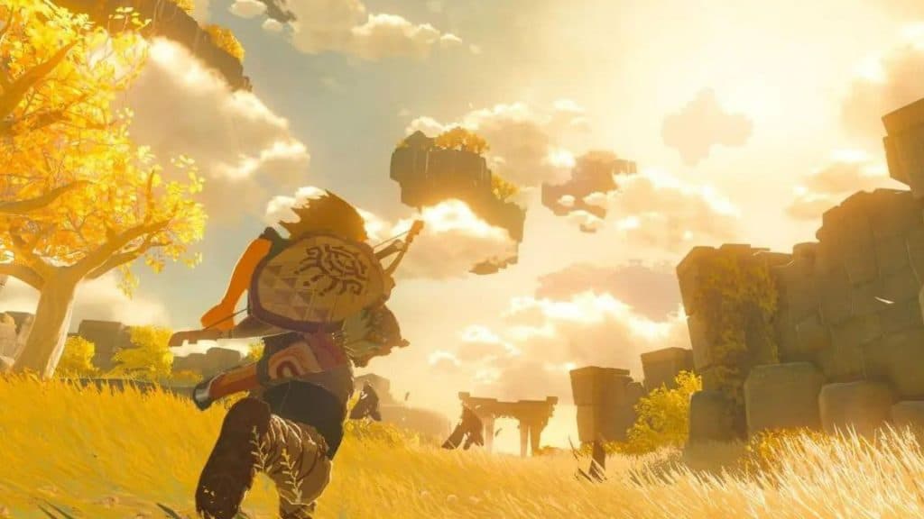 Link in the Legend of Zelda: Tears of the Kingdom open world