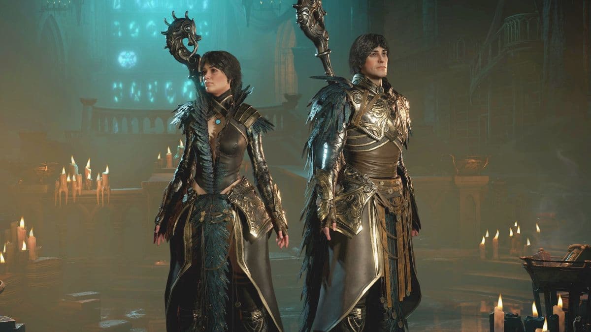 Diablo 4 characters standing side by side