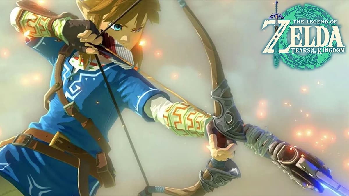 Link using a bow in Tears of the Kingdom