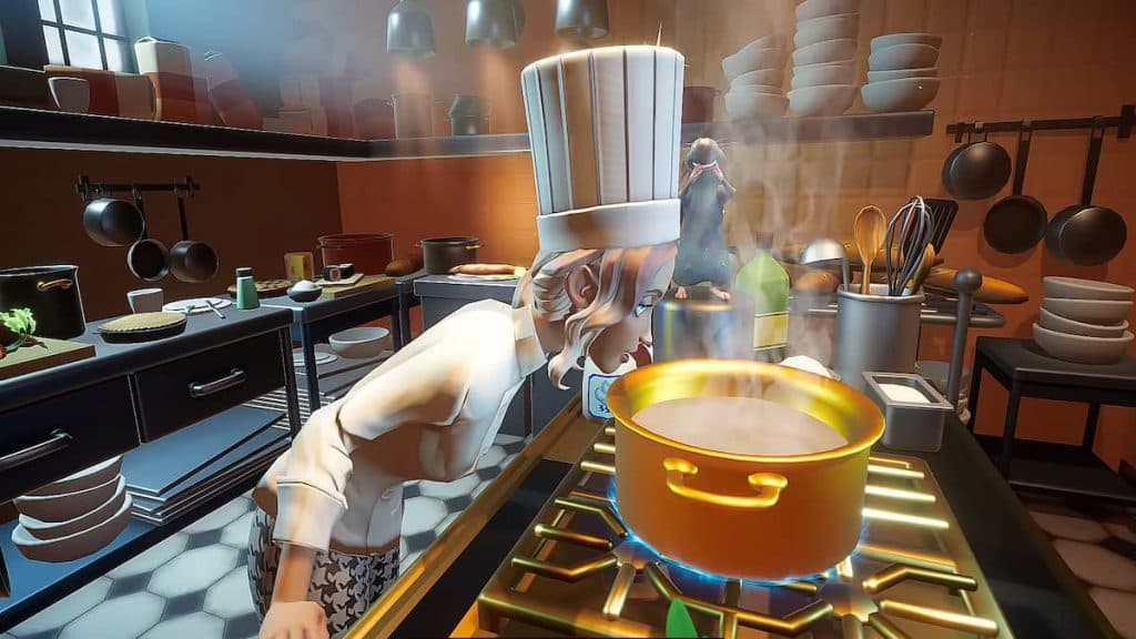 character cooking with Remy in Disney Dreamlight valley