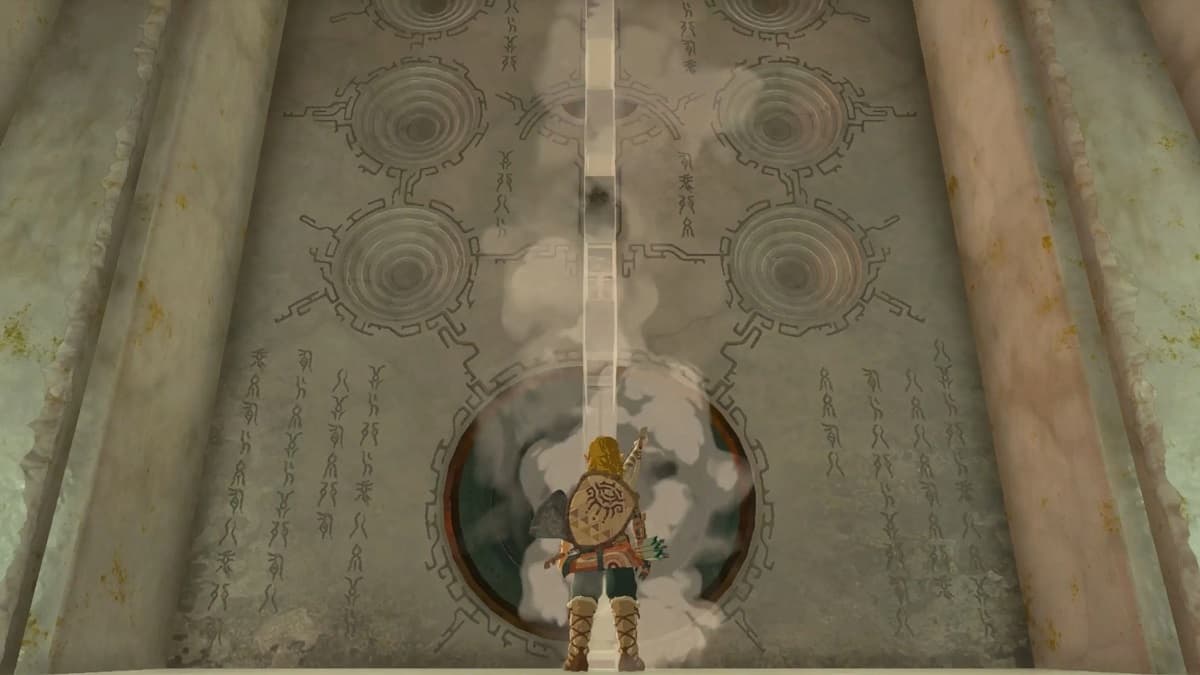 Link at the Temple of Time in Zelda Tears of the Kingdom