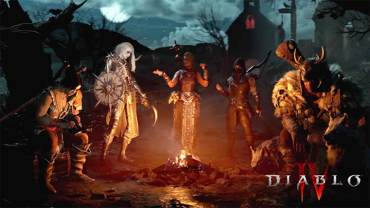 Diablo 4 characters standing together