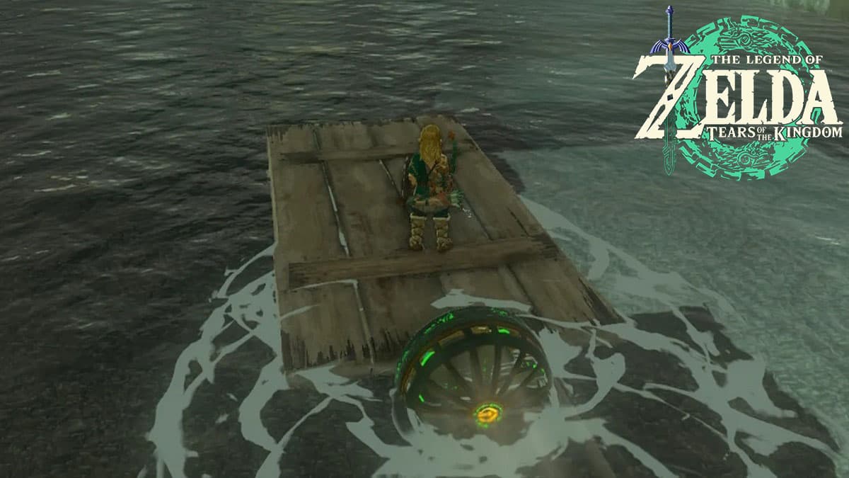 Link on a raft in Zelda Tears of the Kingdom