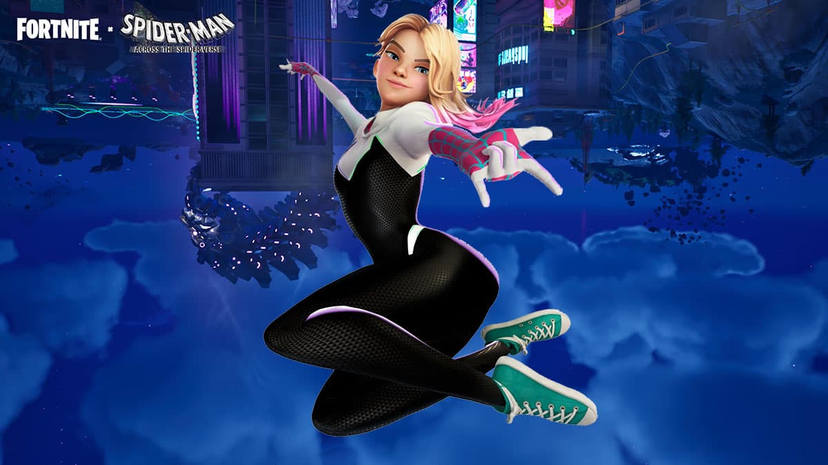 Gwen in the new Fortnite Spider-Verse crossover
