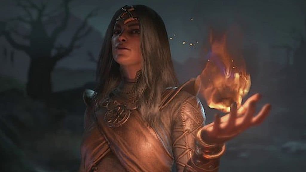 A Fire Mage Sorcerer in Diablo 4
