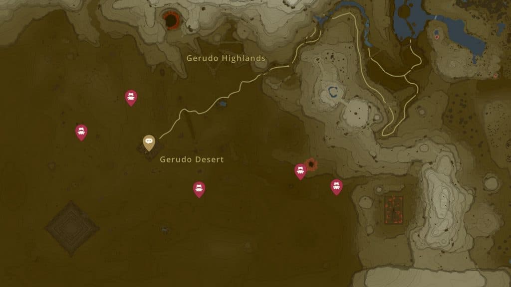 Molduga locations in Zelda: Tears of the Kingdom
