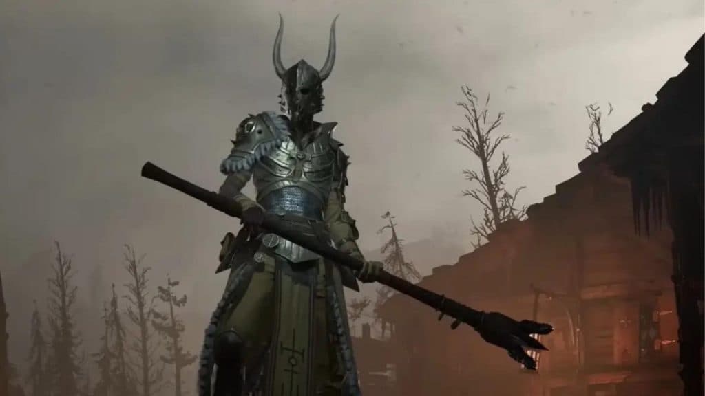 A character holding a trident in Diablo 4
