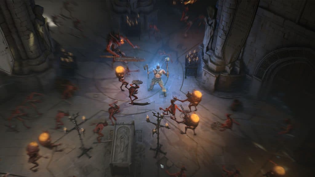 Enemies in a Diablo 4 dungeon