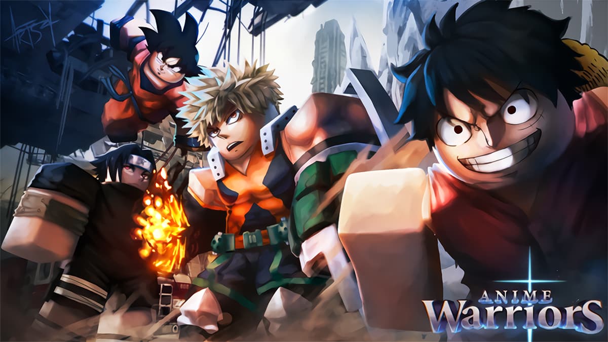 Various anime characters in Roblox Anime Warriors artwork.