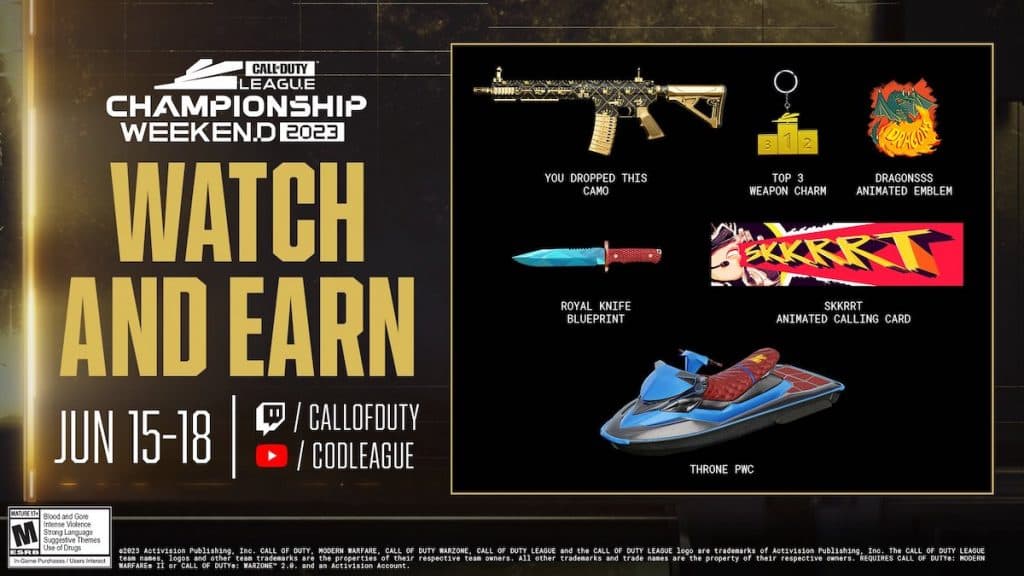How to get CDL Champs viewership rewards for MW2 & Warzone 2 Charlie