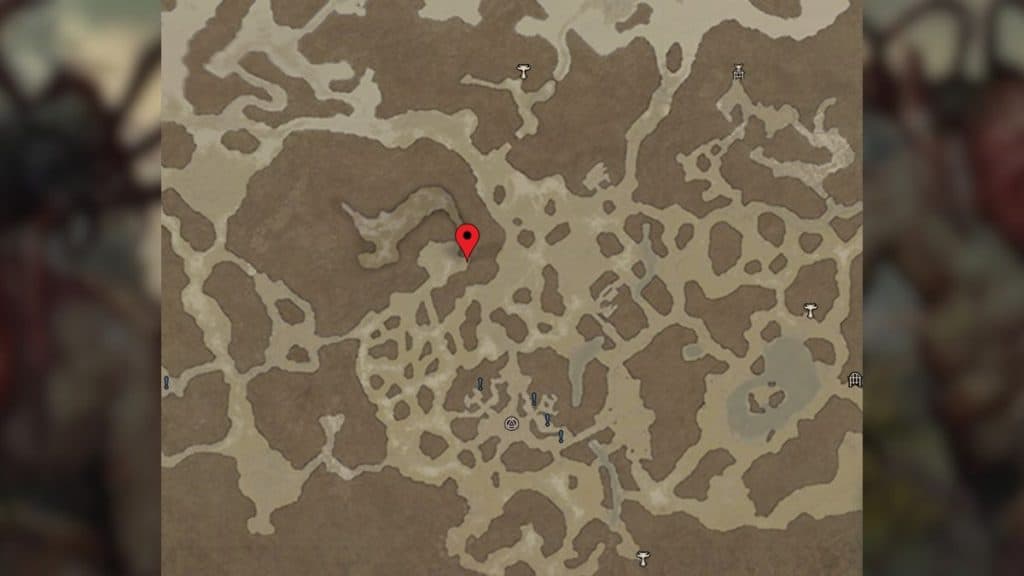 Silent Chest in Fractured Peaks marked on the map