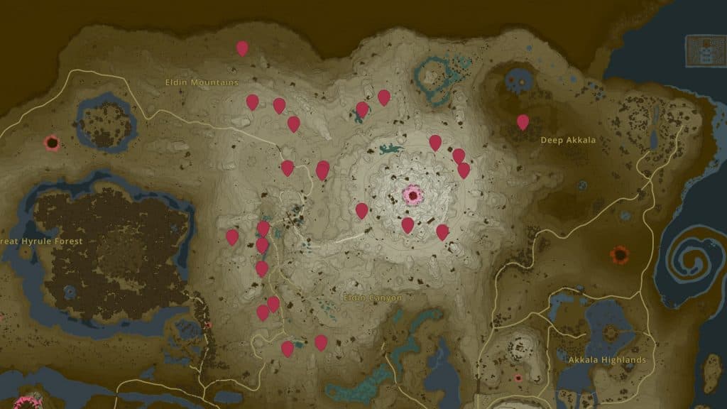 Rock Octorok locations in Zelda Tears of the Kingdom