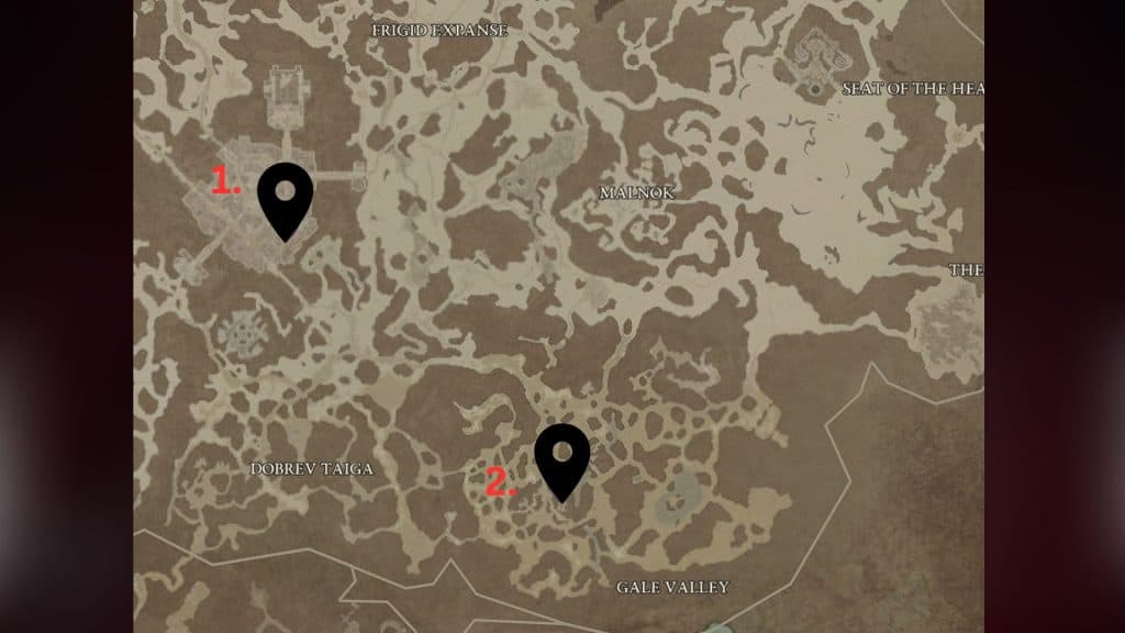 Purveyor of Curiosities locations in Gale Valley of Diablo 4