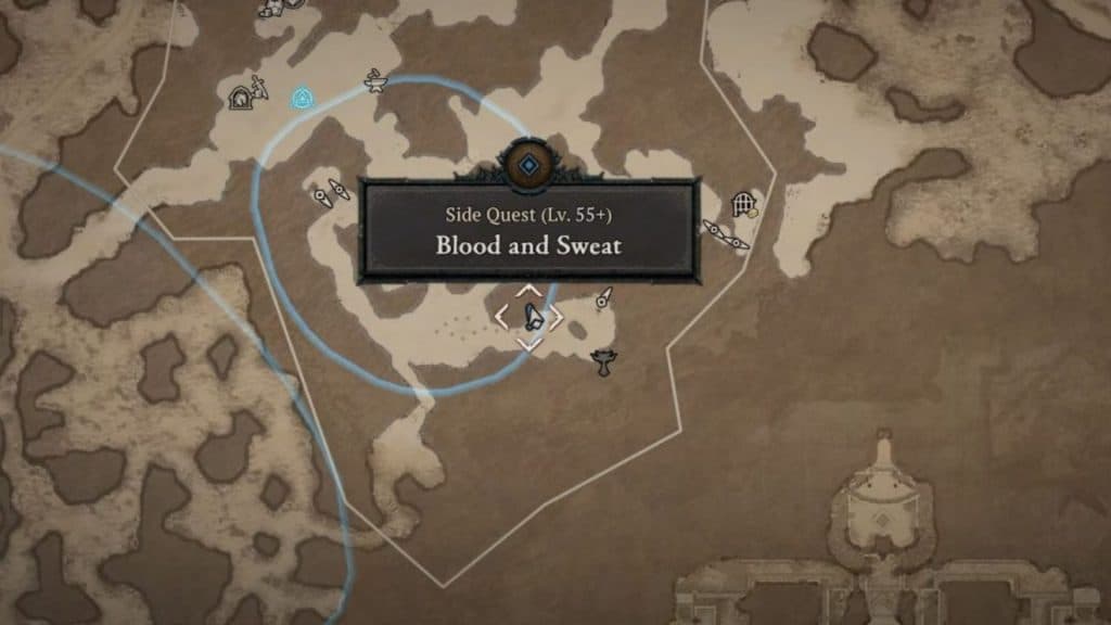 Blood and Sweat quest location in Diablo 4