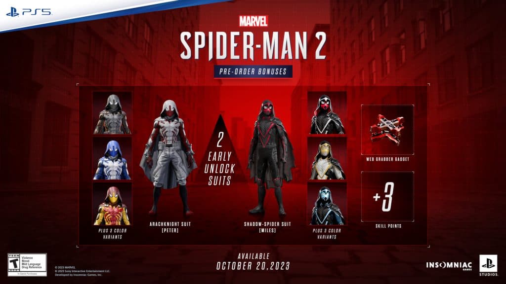 Marvel's Spider-Man 2 pre-order bonuses for all editions