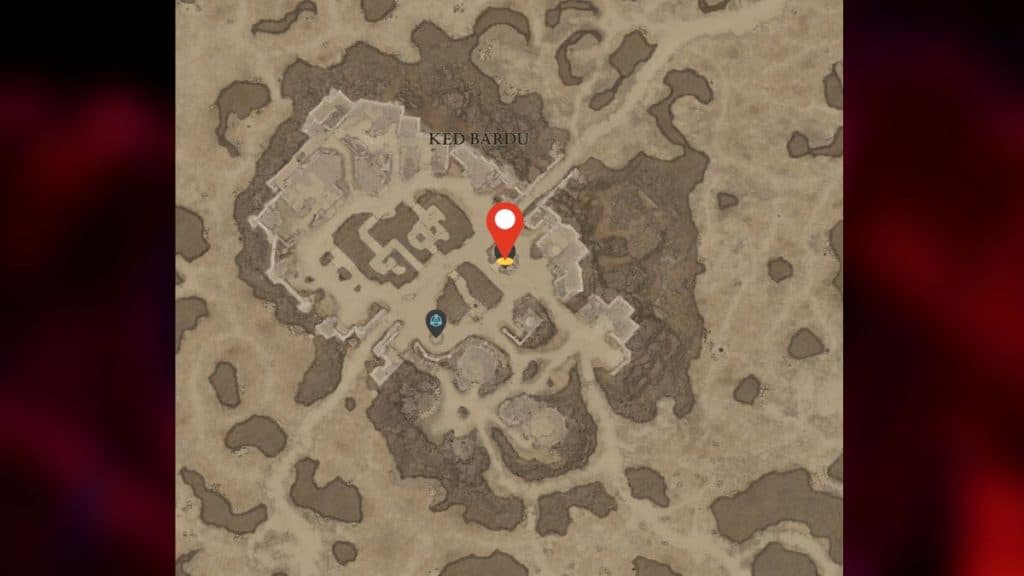Location of Ked Bardu foundation that drops hints to access Diablo 4 cow level