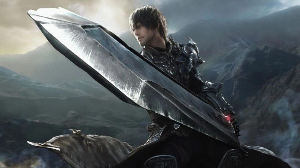 Clive holding sword in Final Fantasy 16