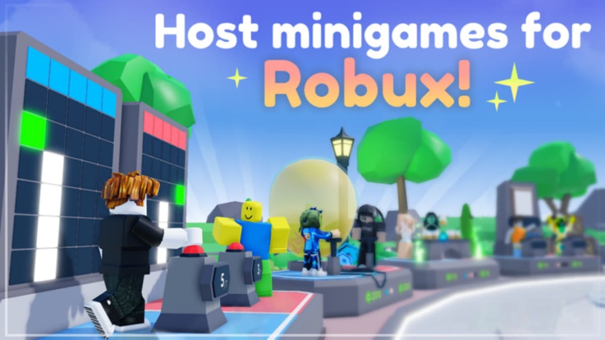 Roblox Double Down thumbnail featuring players playing mini games.