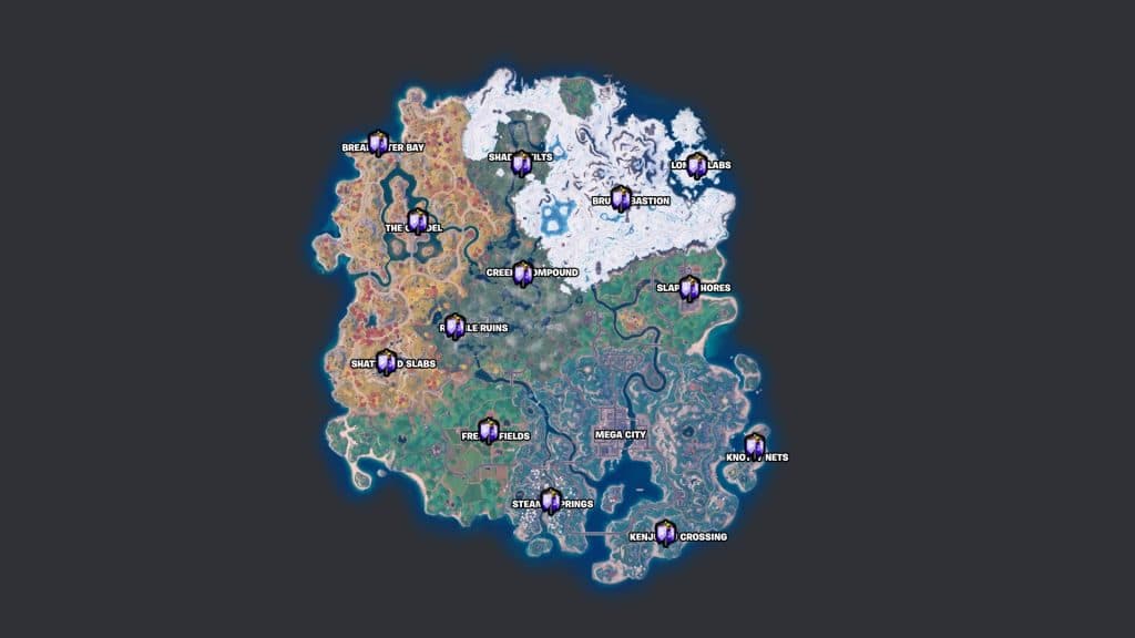 Capture Point locations in Fortnite Chapter 4 Season 3