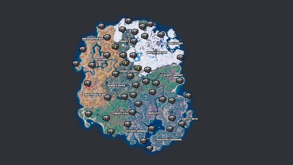 Holo Chests locations in Fortnite Chapter 4 Season 3