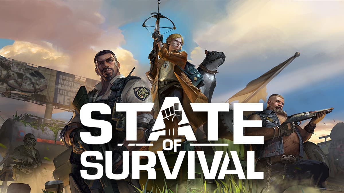 State of Survival thumbnail featuring its logo and various heroes in the background.
