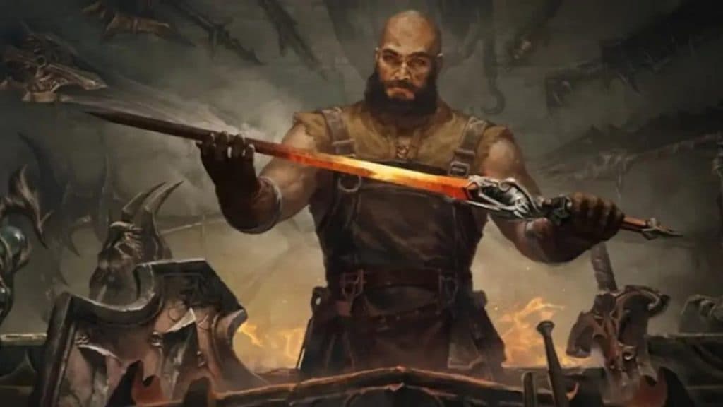 Diablo 4 character holding sword