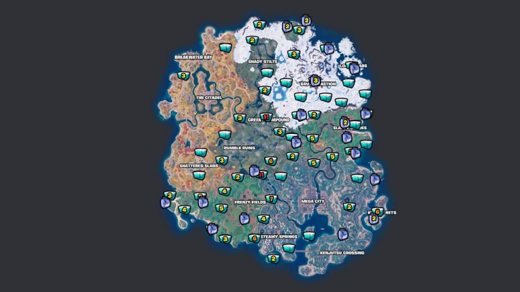 Coolers and Ice Machines locations in Fortnite Chapter 4 Season 3