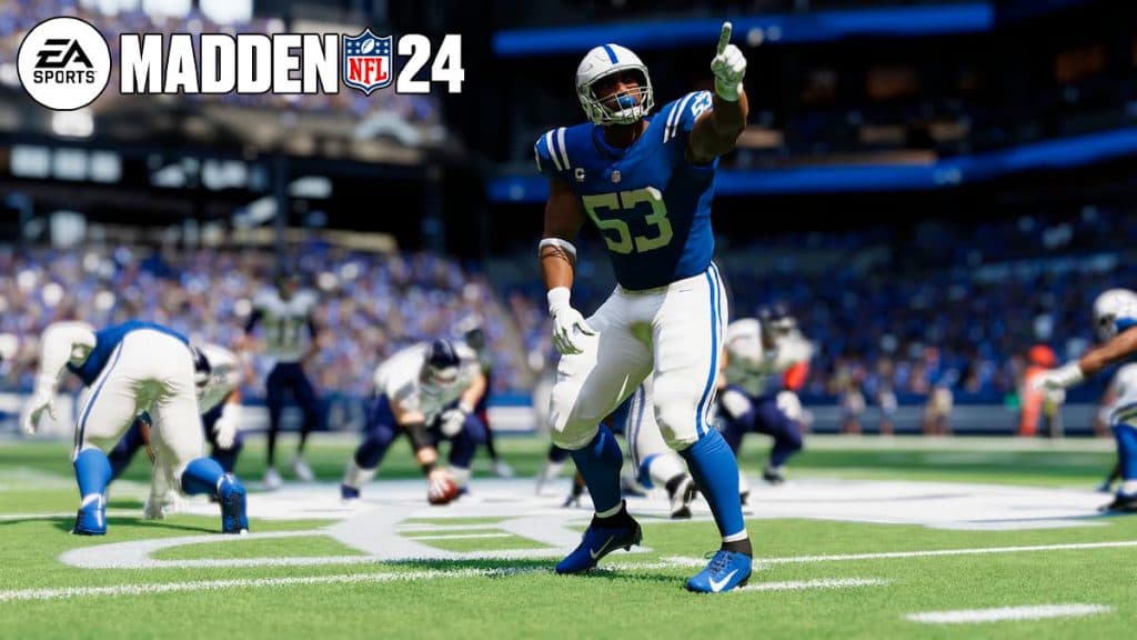 Indianapolis Colts Linebacker Shaquille Leonard in Madden 24.