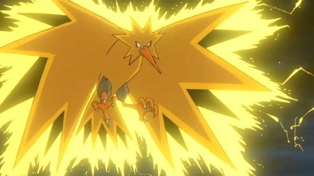 pokemon go zapdos with electricty running through its body