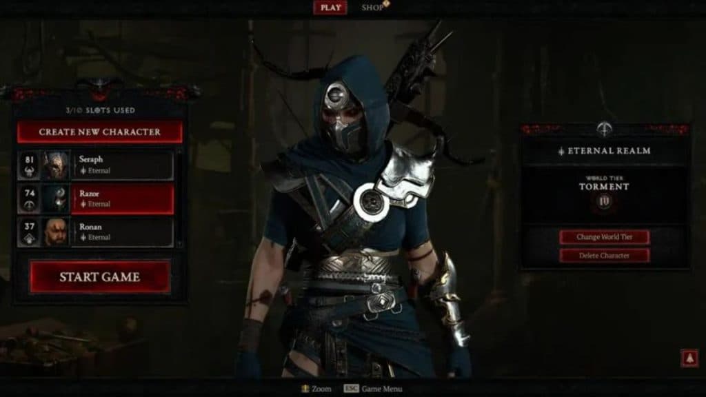Diablo 4 Character Selection