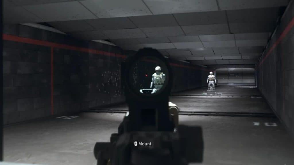 Screengrab of a player in firing range in Warzone 2.