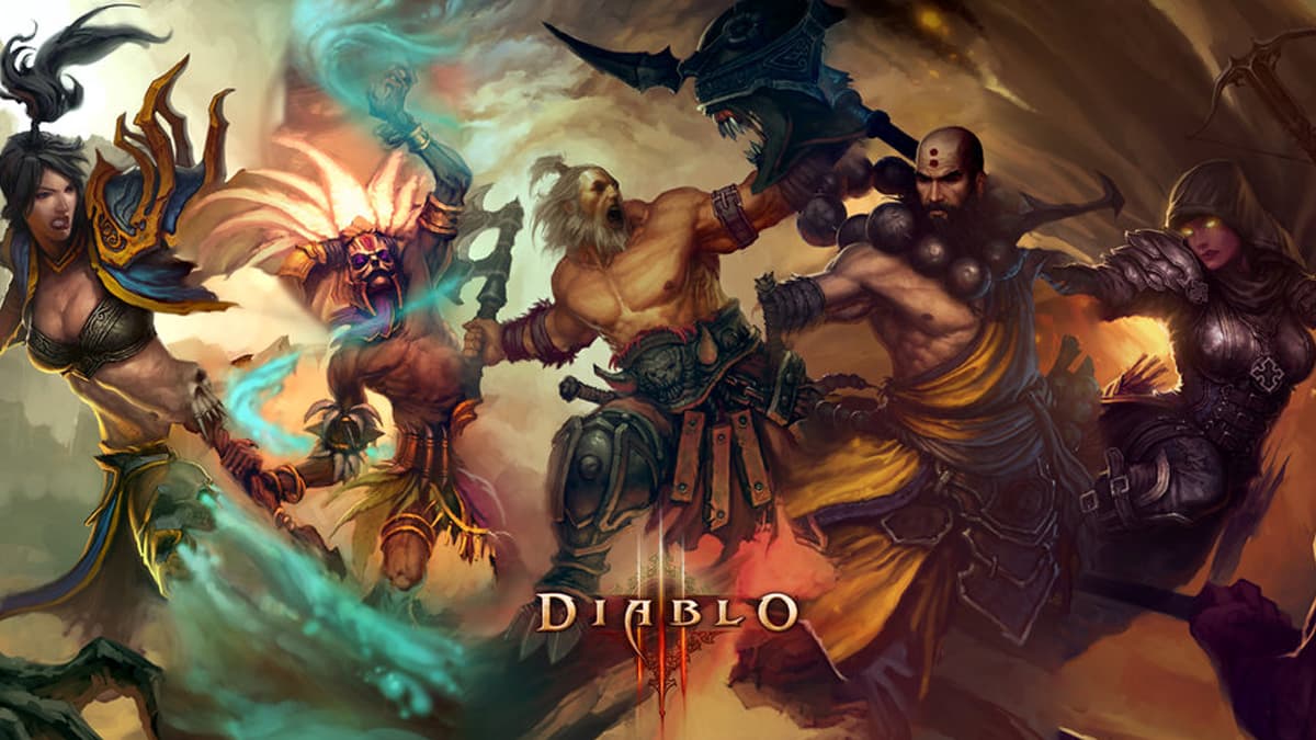 Various class characters fighting each other in Diablo 3 thumbnail.