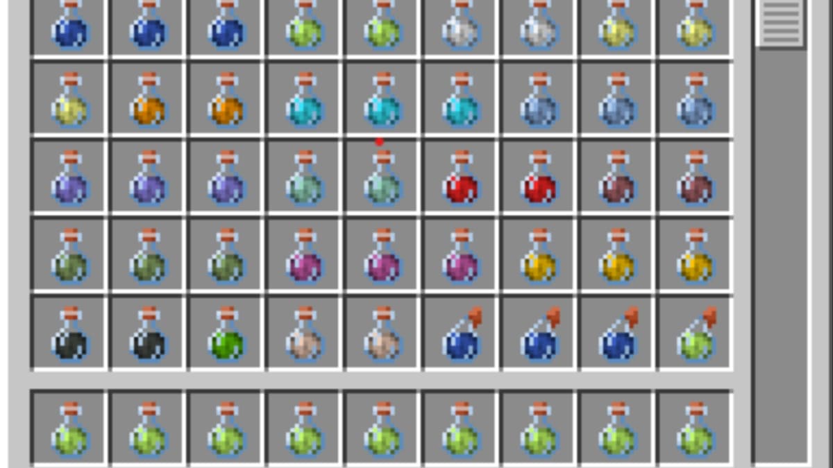 Minecraft's collection of potions.
