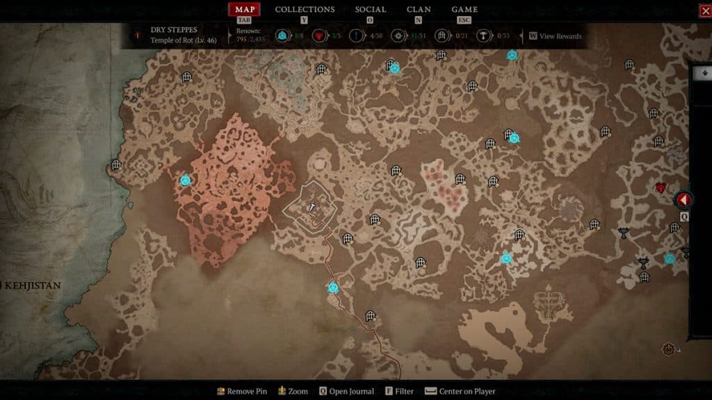 Fields of Hatred in Diablo 4 map