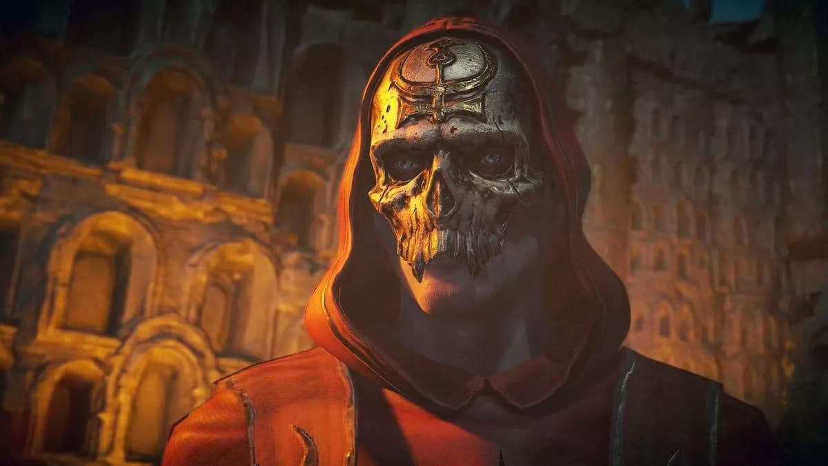 Diablo 4 character in skull mask