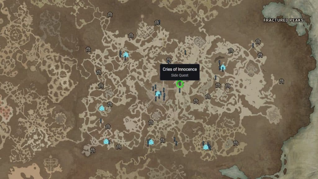 Diablo 4's map Cries Innocence side quest