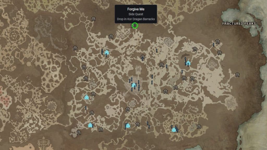 Diablo 4's map Forgive Me quest