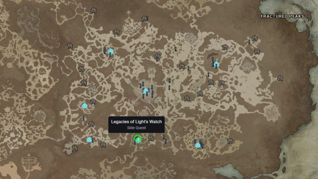 Diablo 4 Legacies of Light's Watch side quest