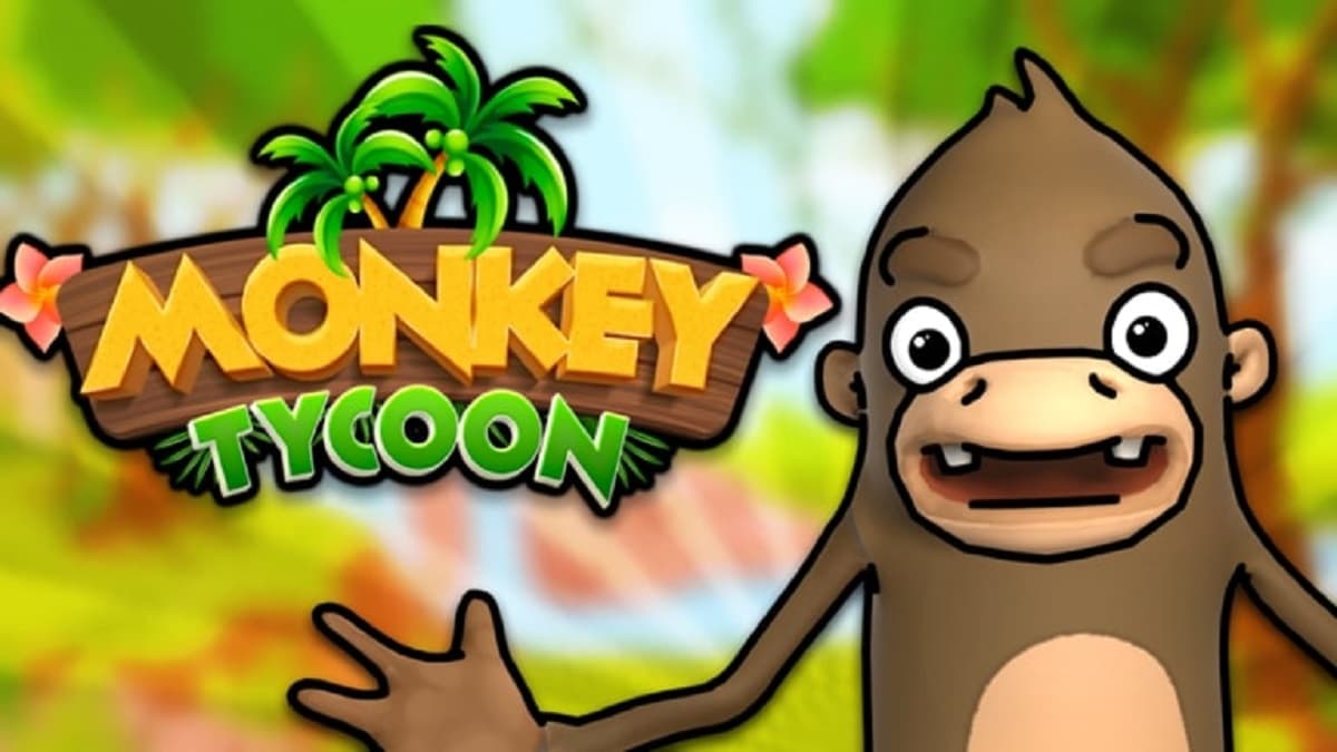 Roblox monkey tycoon cover with a monkey