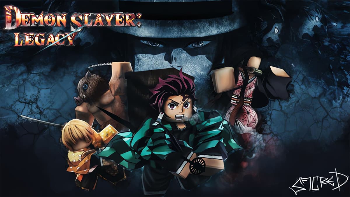 Zeinitsu, Inosuke, Tanjiro, and Nezuko in Roblox Demon Slayer: Legacy.