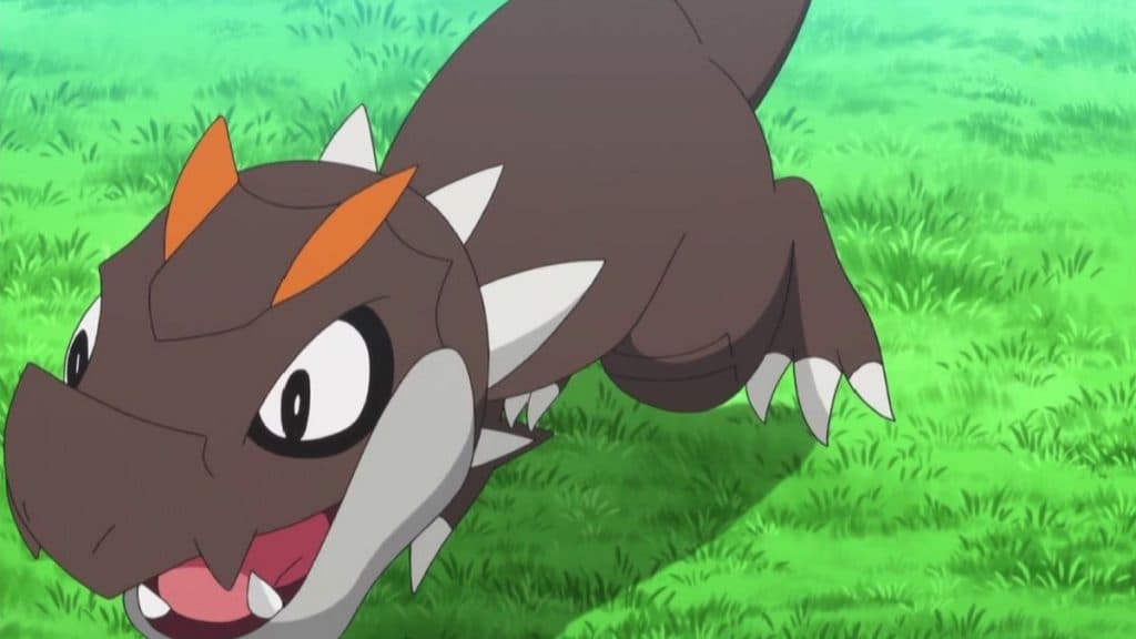 tyrunt pokemon go from the anime, charging at its opponent