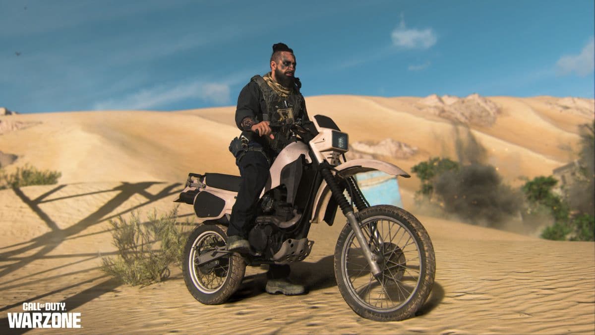 Warzone Operator riding motorbike
